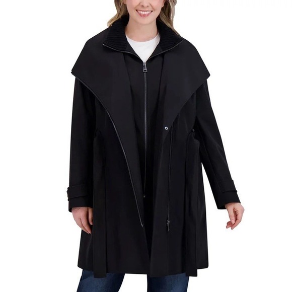 Halston Women's Trench Coat, Black, Size M - Picture 7 of 11